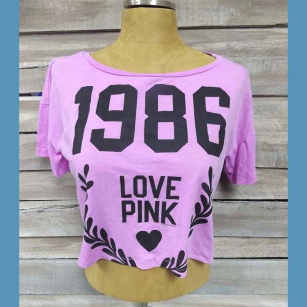Victoria Secret PINK Crop Tee Shirt SMALL